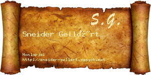 Sneider Gellért névjegykártya